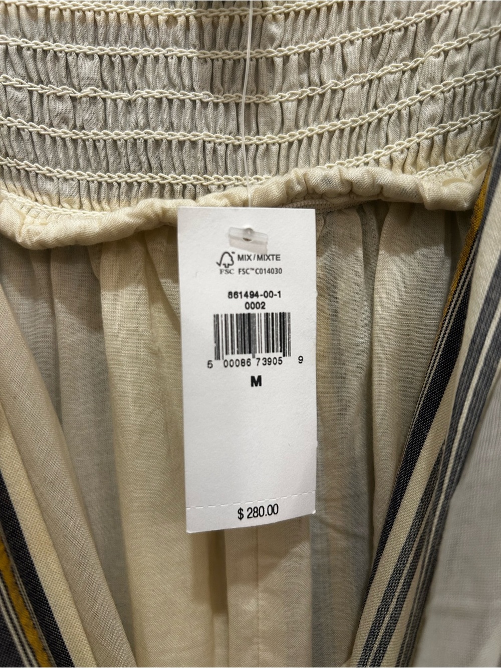 NEW! Banana Republic Zephyr Ivory Blue Gold Stripe Tiered Maxi Dress Size Medium - Picture 6 of 16